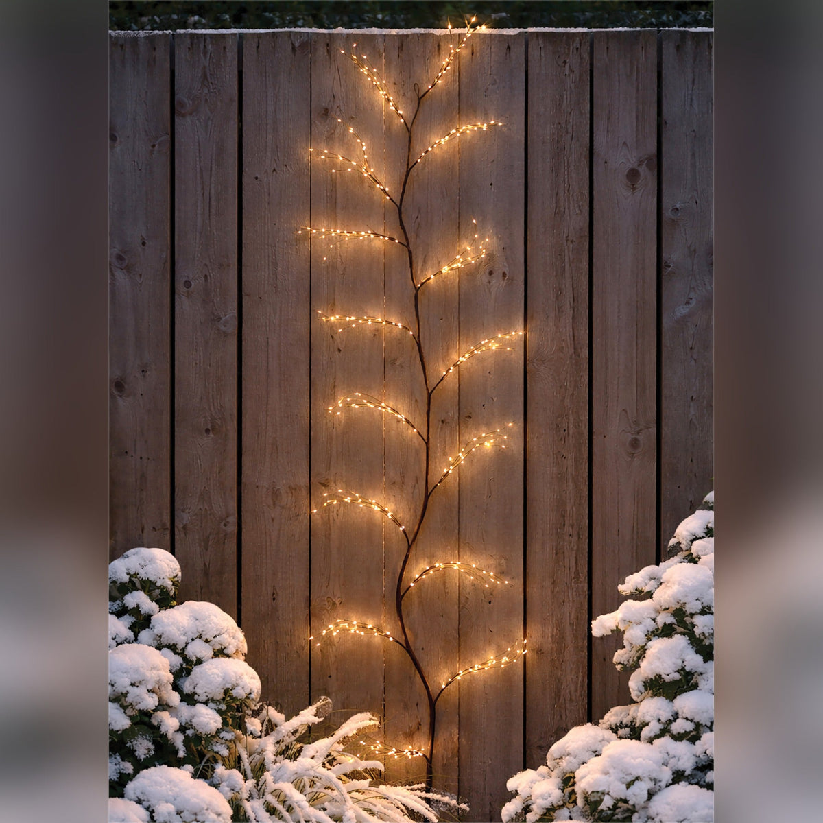 Xmas Haus Warm White LED Light Tree Black Branch Outdoor Decoration with Timer_Outdoor Christmas Decorations