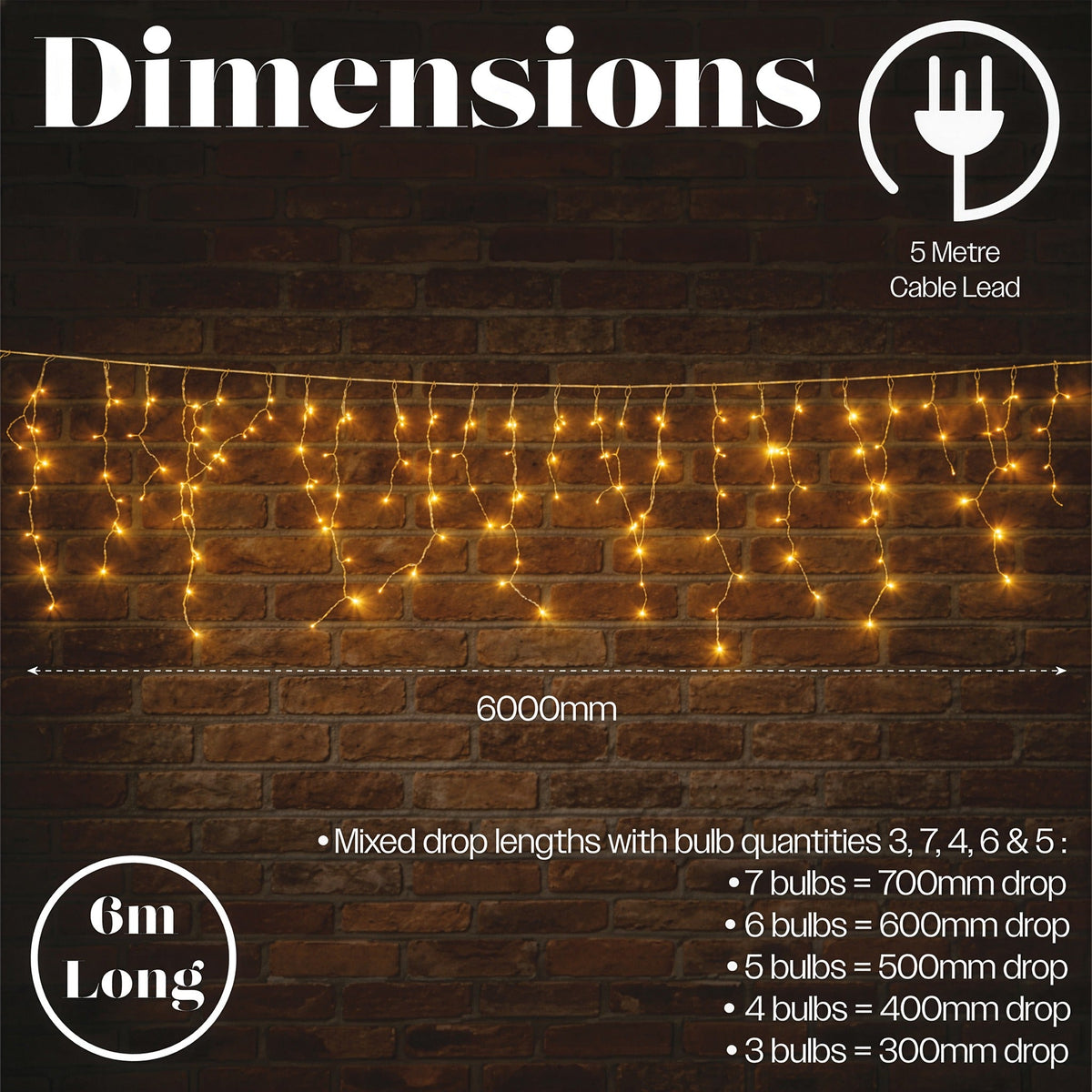 Xmas Haus Warm White 320 LED Icicle Light Chain Outdoor Decoration with Timer_Outdoor Christmas Decorations