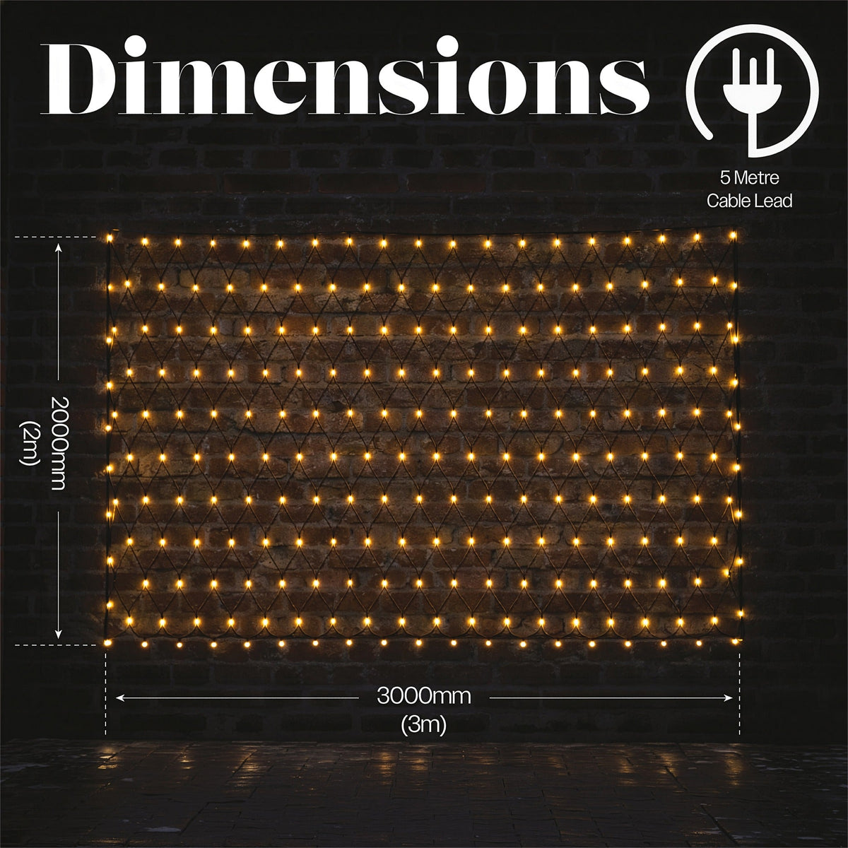 Xmas Haus Warm White LED Net Light 3x2m Outdoor Decoration Timer_Outdoor Christmas Decorations