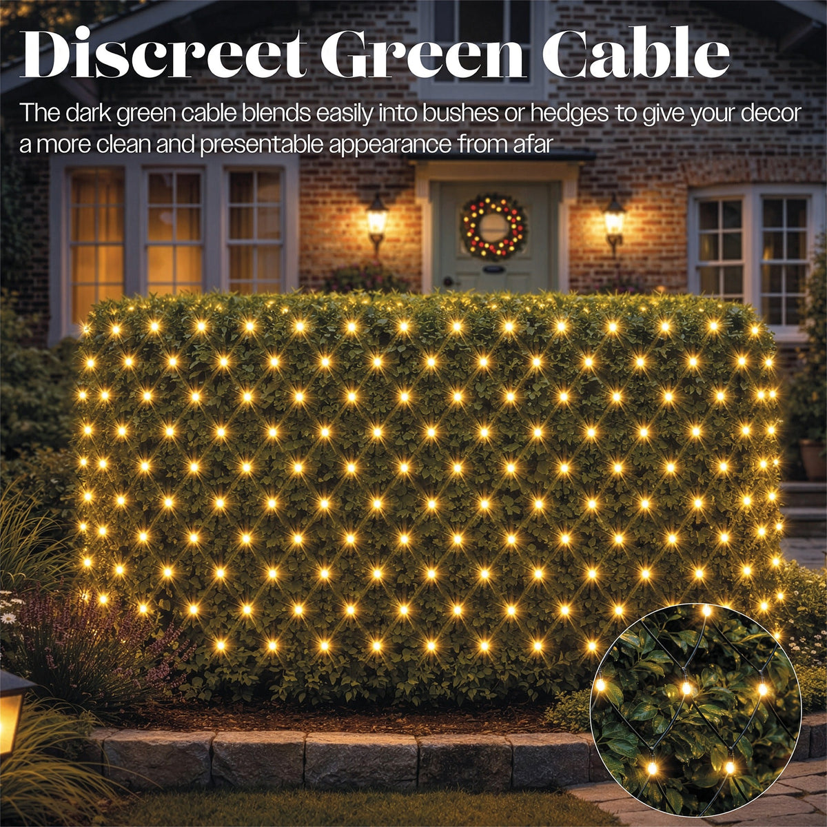 Xmas Haus Warm White LED Net Light 3x2m Outdoor Decoration Timer_Outdoor Christmas Decorations