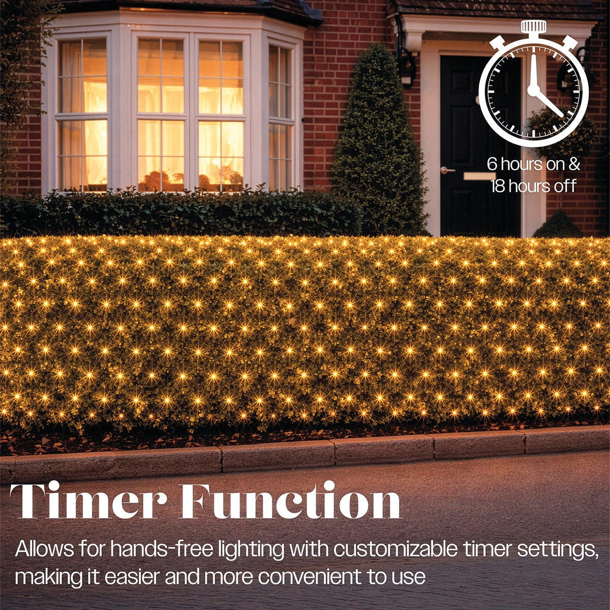 Xmas Haus Warm White LED Net Light 3x2m Outdoor Decoration Timer_Outdoor Christmas Decorations