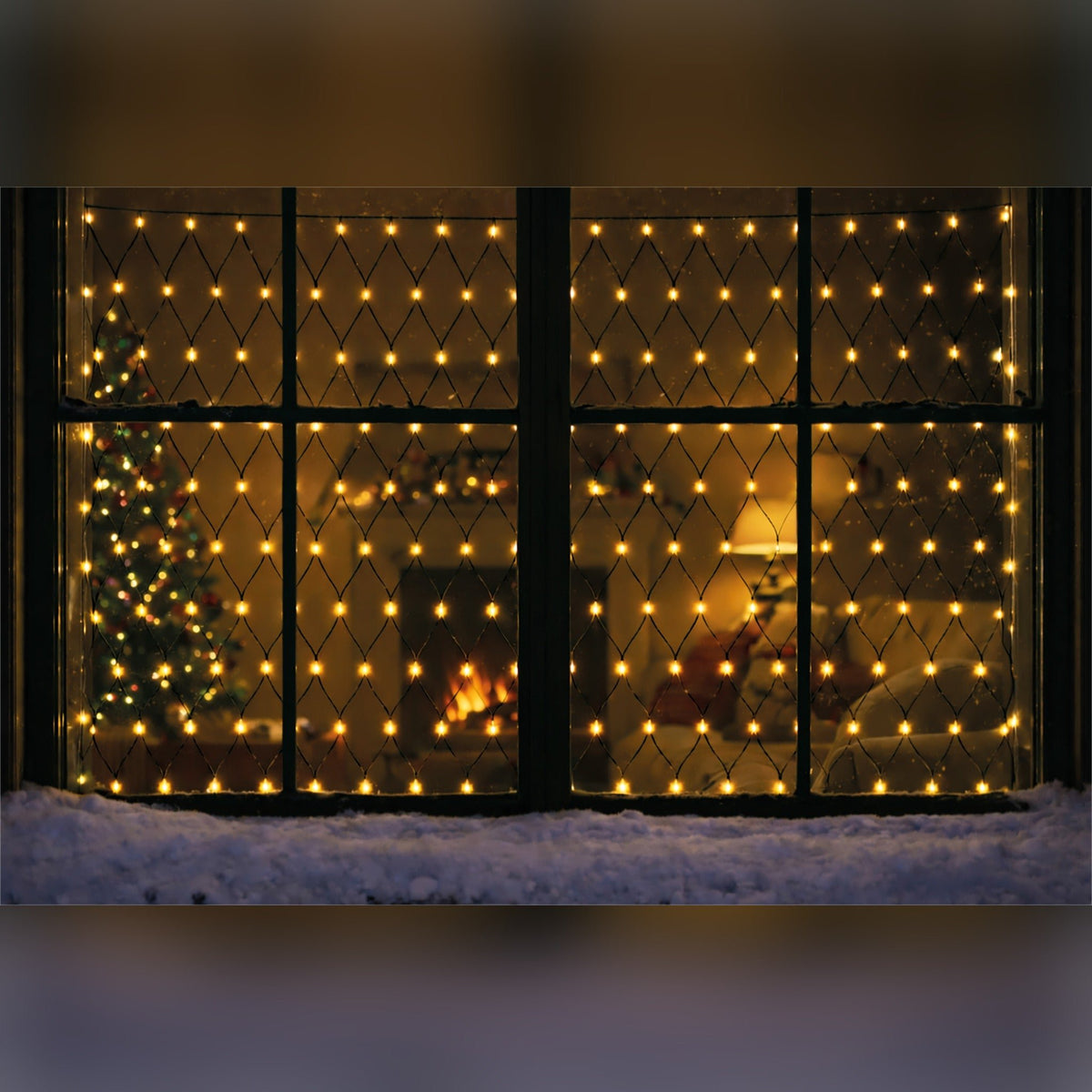 Xmas Haus White 4m x 2m LED Net Light Outdoor Decoration with Timer_Outdoor Christmas Decorations