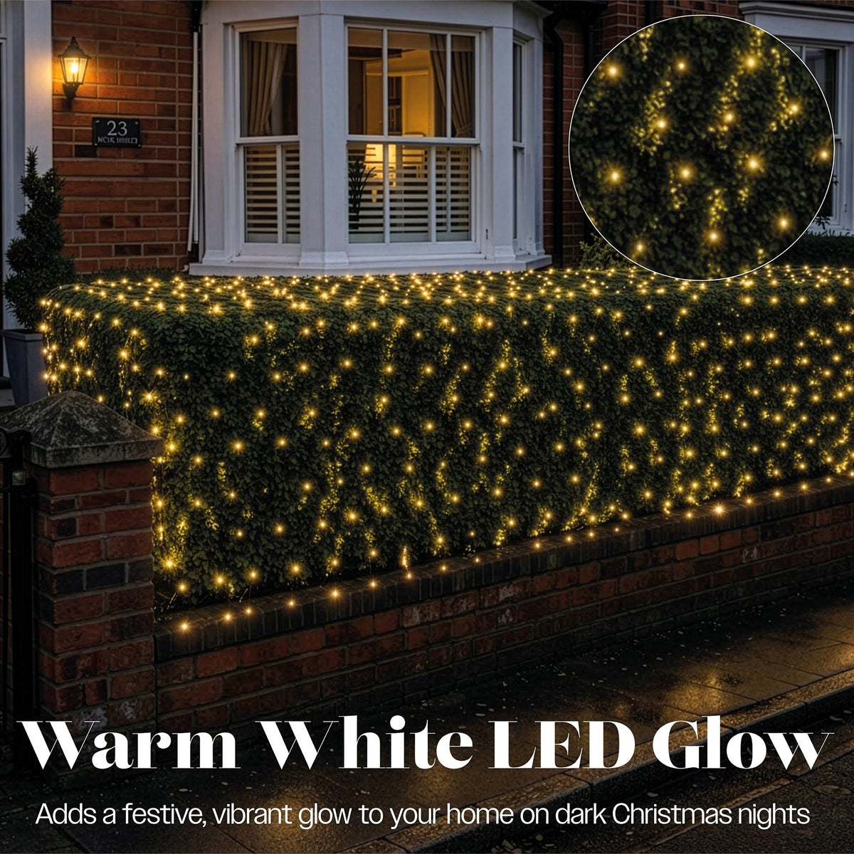 Xmas Haus White 4m x 2m LED Net Light Outdoor Decoration with Timer_Outdoor Christmas Decorations