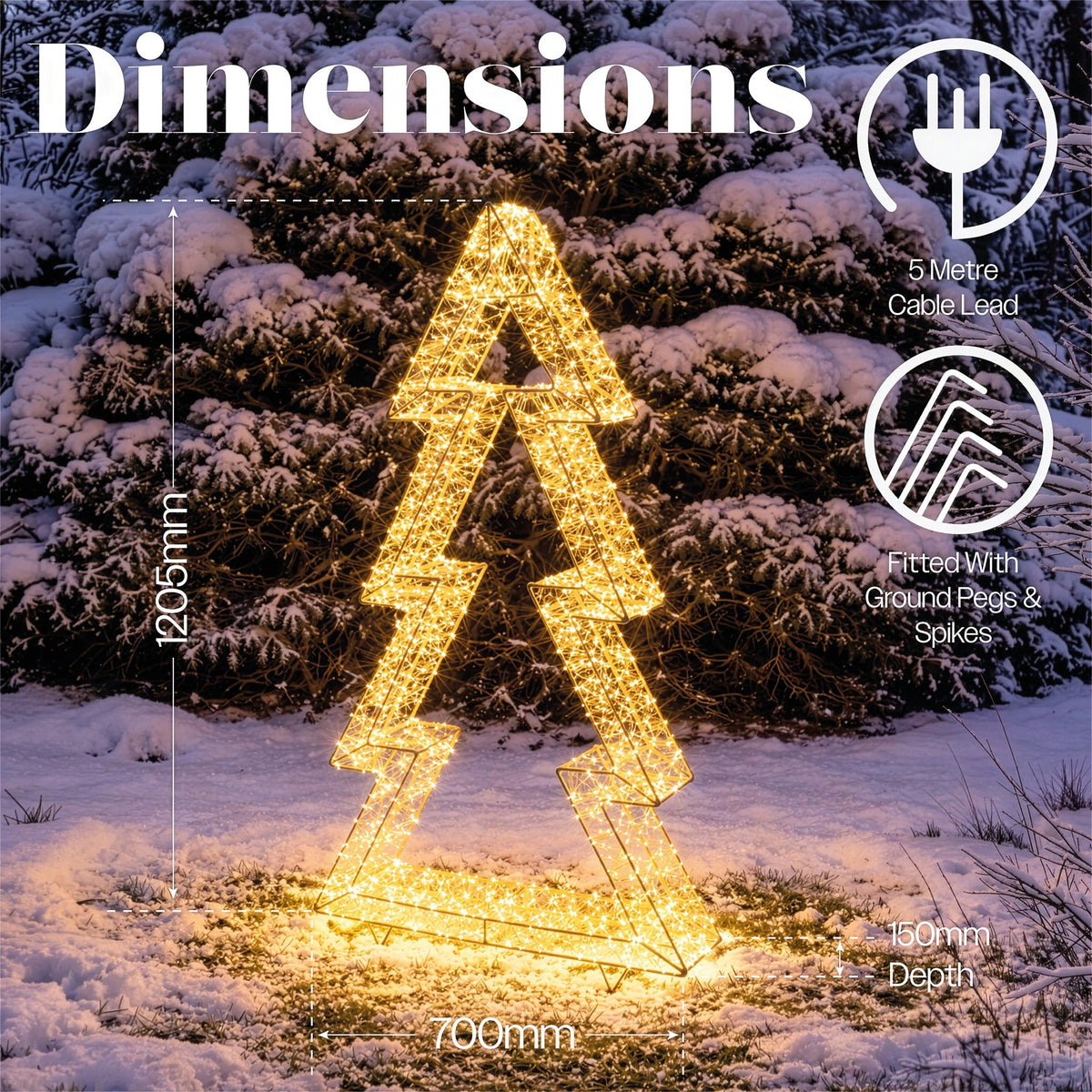 Xmas Haus Gold Metal Tree 4800 Micro LED Lights Outdoor Decoration with Timer_Outdoor Christmas Decorations