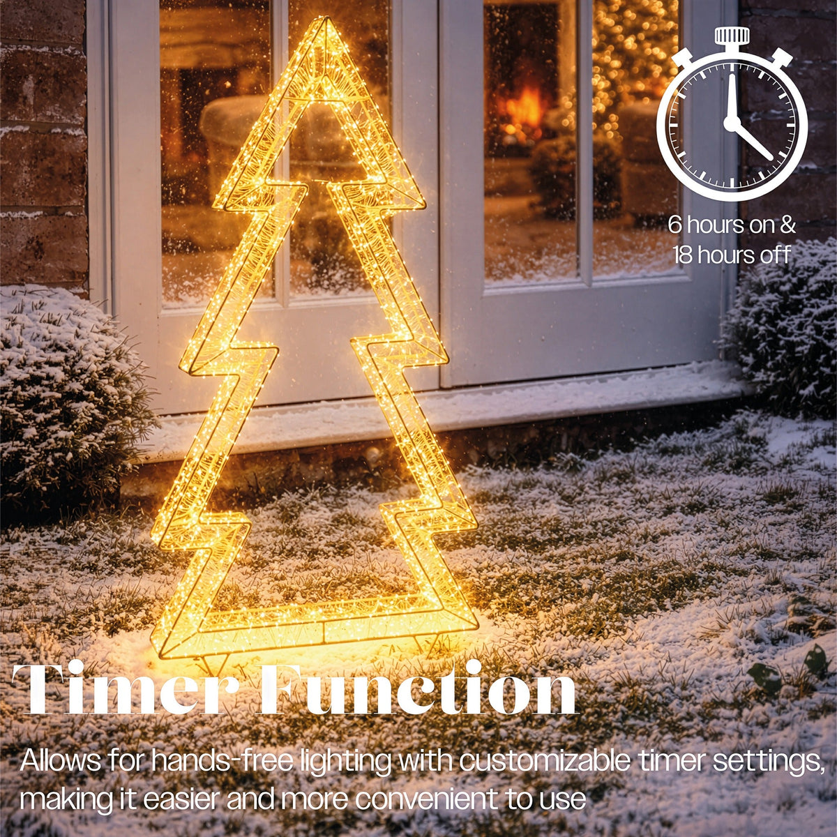 Xmas Haus Gold Metal Tree 4800 Micro LED Lights Outdoor Decoration with Timer_Outdoor Christmas Decorations