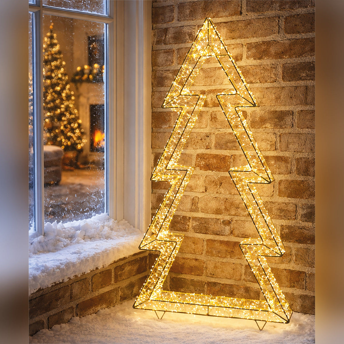 Xmas Haus Gold Metal Tree 4800 Micro LED Lights Outdoor Decoration with Timer_Outdoor Christmas Decorations