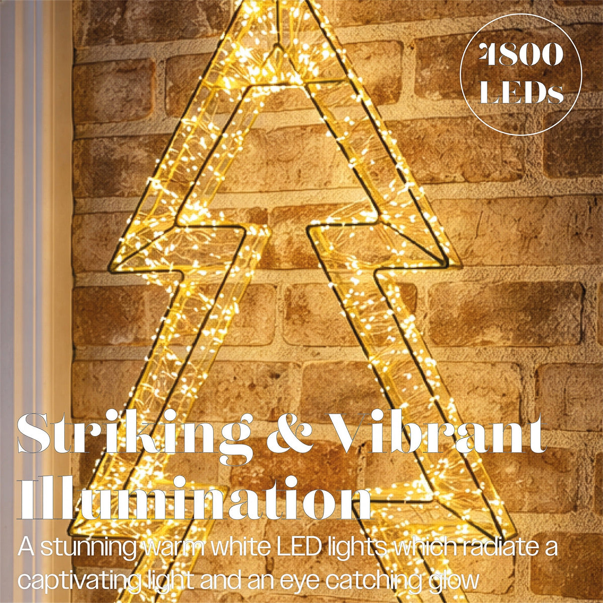 Xmas Haus Gold Metal Tree 4800 Micro LED Lights Outdoor Decoration with Timer_Outdoor Christmas Decorations