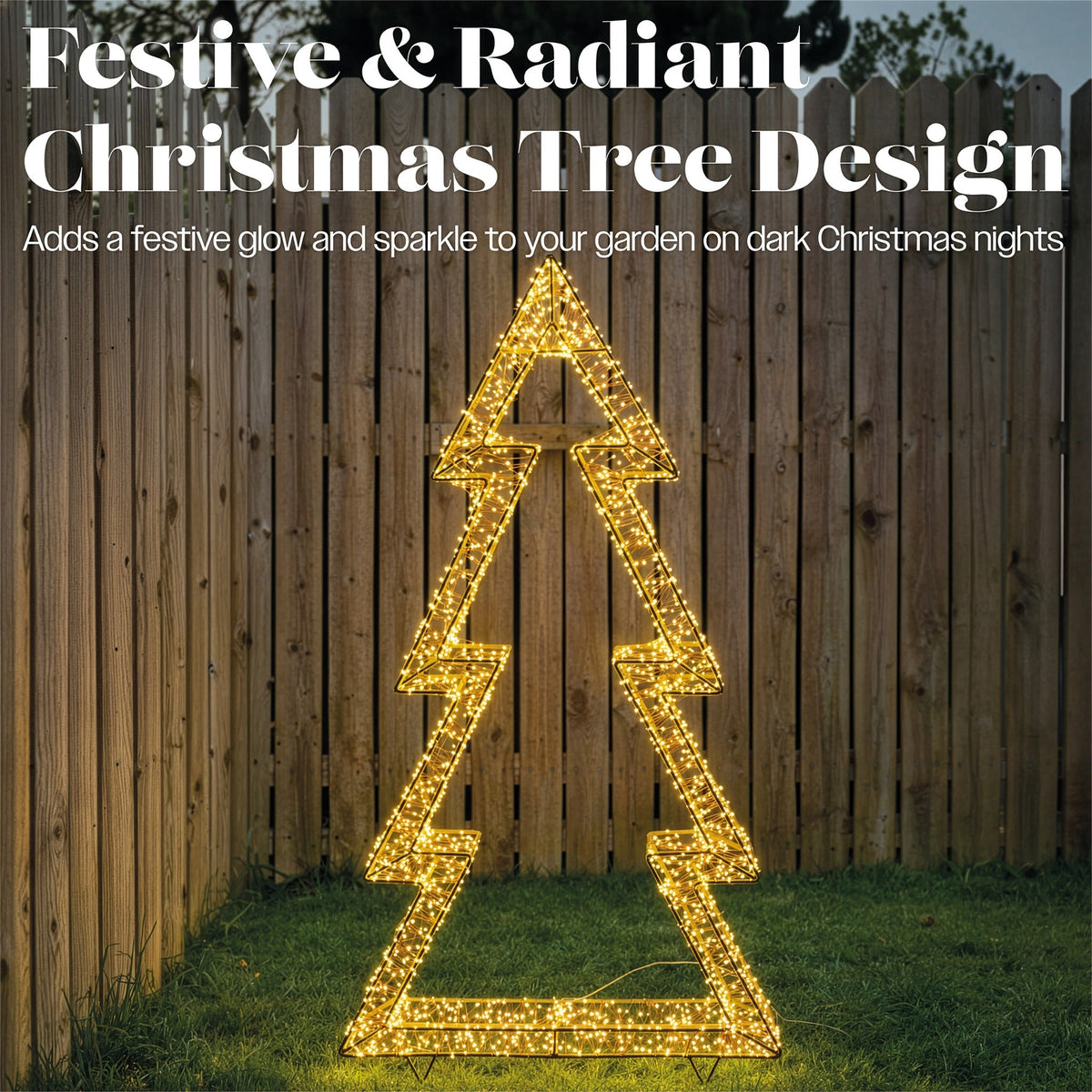 Xmas Haus Gold Metal Tree 4800 Micro LED Lights Outdoor Decoration with Timer_Outdoor Christmas Decorations