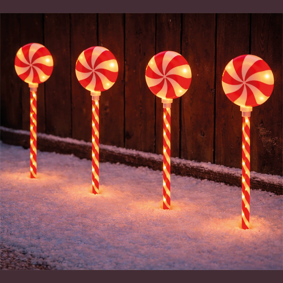 Xmas Haus LED Candy Cane Stake Light Decoration Battery Operated with Timer_Outdoor Christmas Decorations