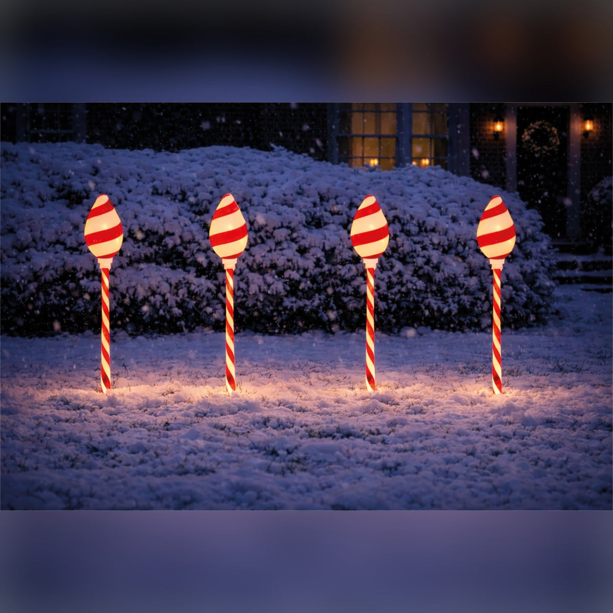 Xmas Haus LED Candy Cane Stake Light Decoration Battery Operated with Timer_Outdoor Christmas Decorations
