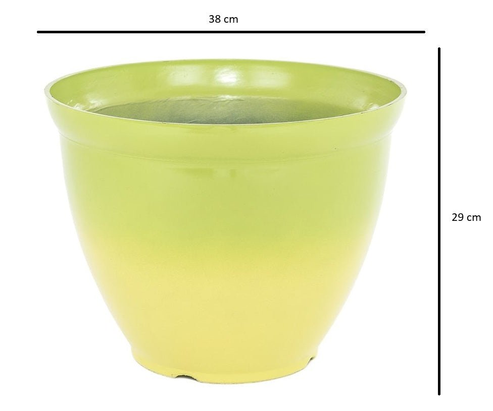 Feather Pot in Lime Green Glaze | Elegant Garden Planter_Flower Pots