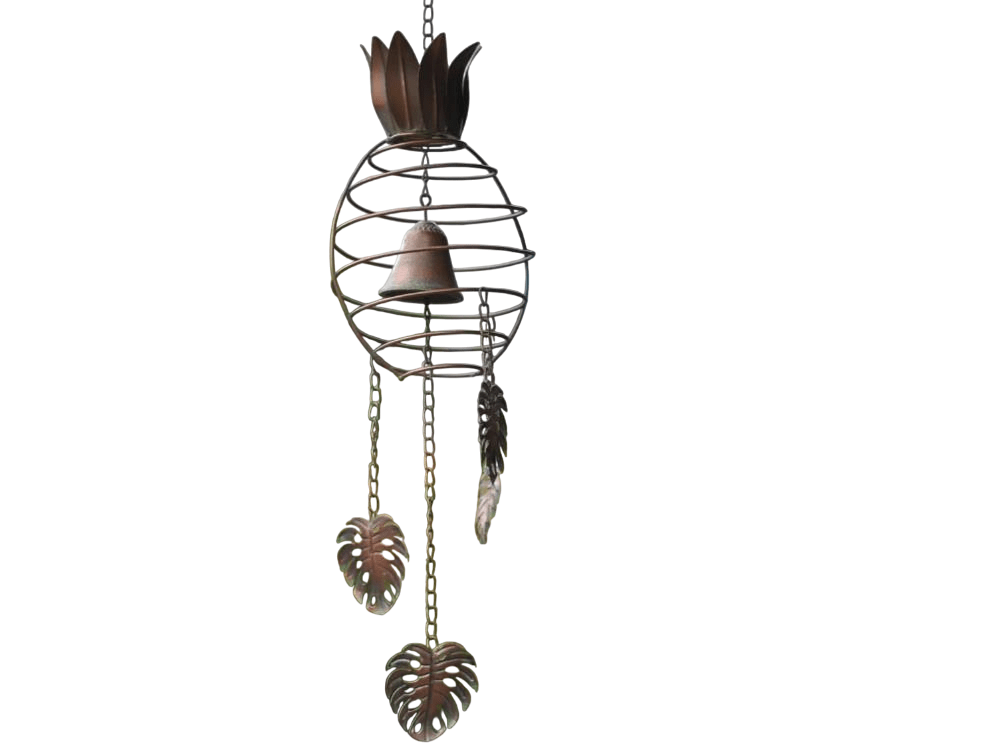 Pineapple Wind Chime – Decorative Outdoor Metal Hanging Garden Chime_Weather Range