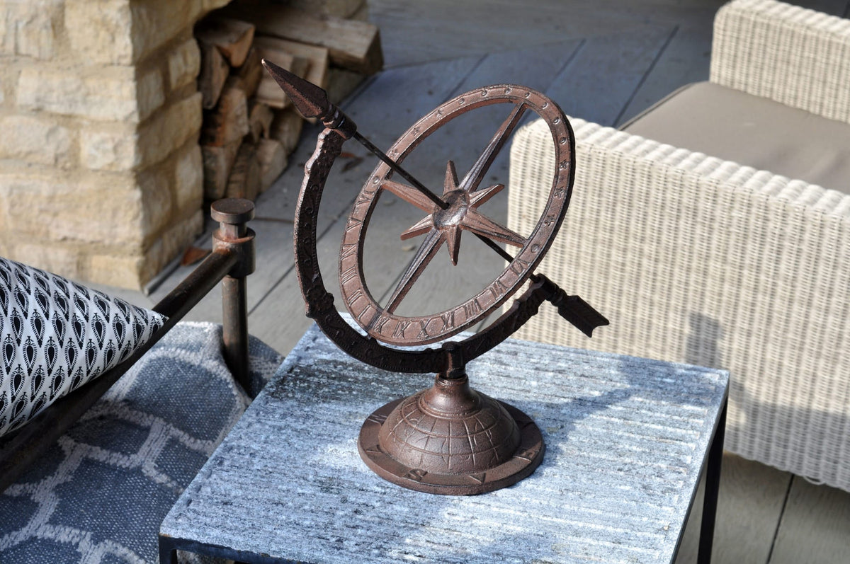 Large Cast Iron Sundial – Equatorial Sundial Design_Weather Range