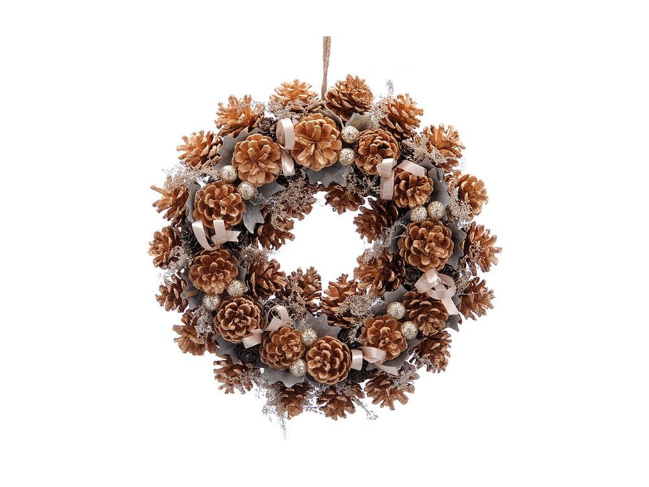 Gold Pinecones and Berries Wreath