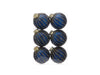 Navy Gold glitter Lines Bauble - 6 pack