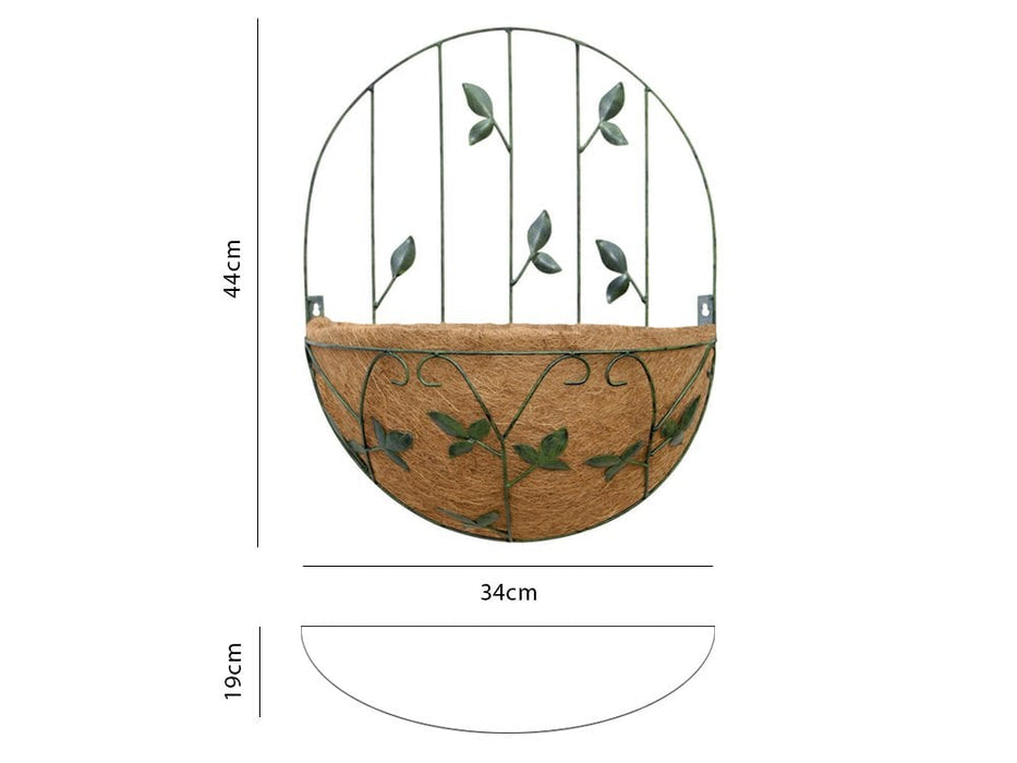 Basket Planter with Trellis- Leaf Design