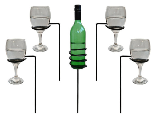 Outdoor Drinks Holder - Wine Bottle & Glasses