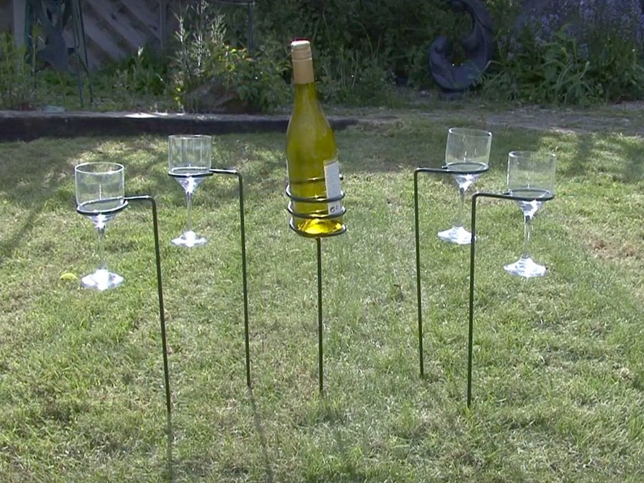 Outdoor Drinks Holder - Wine Bottle & Glasses