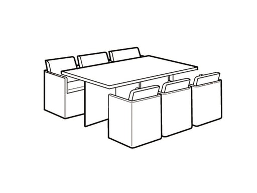 6 Seater Rectangular Cube Set Cover