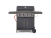 Stealth 4 Four Burner Porcelain Gas BBQ with Side BurnerPrecision Thermometer and Cabinets